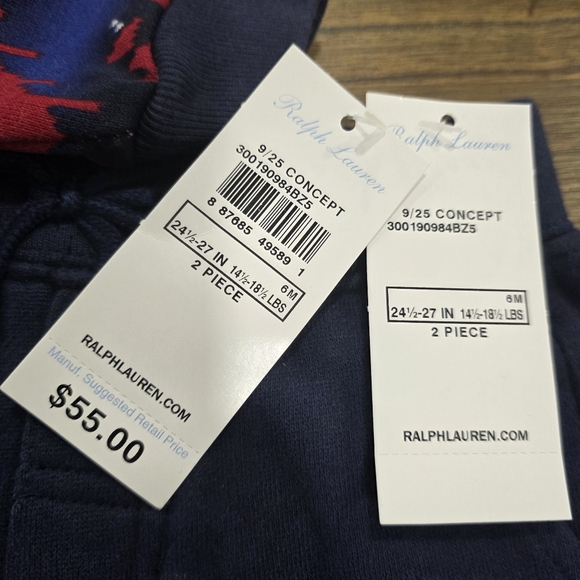 Ralph Lauren Baby 2 Piece Fair Isle Nordic Pullover and Sweats Set Size 6M - Picture 15 of 17